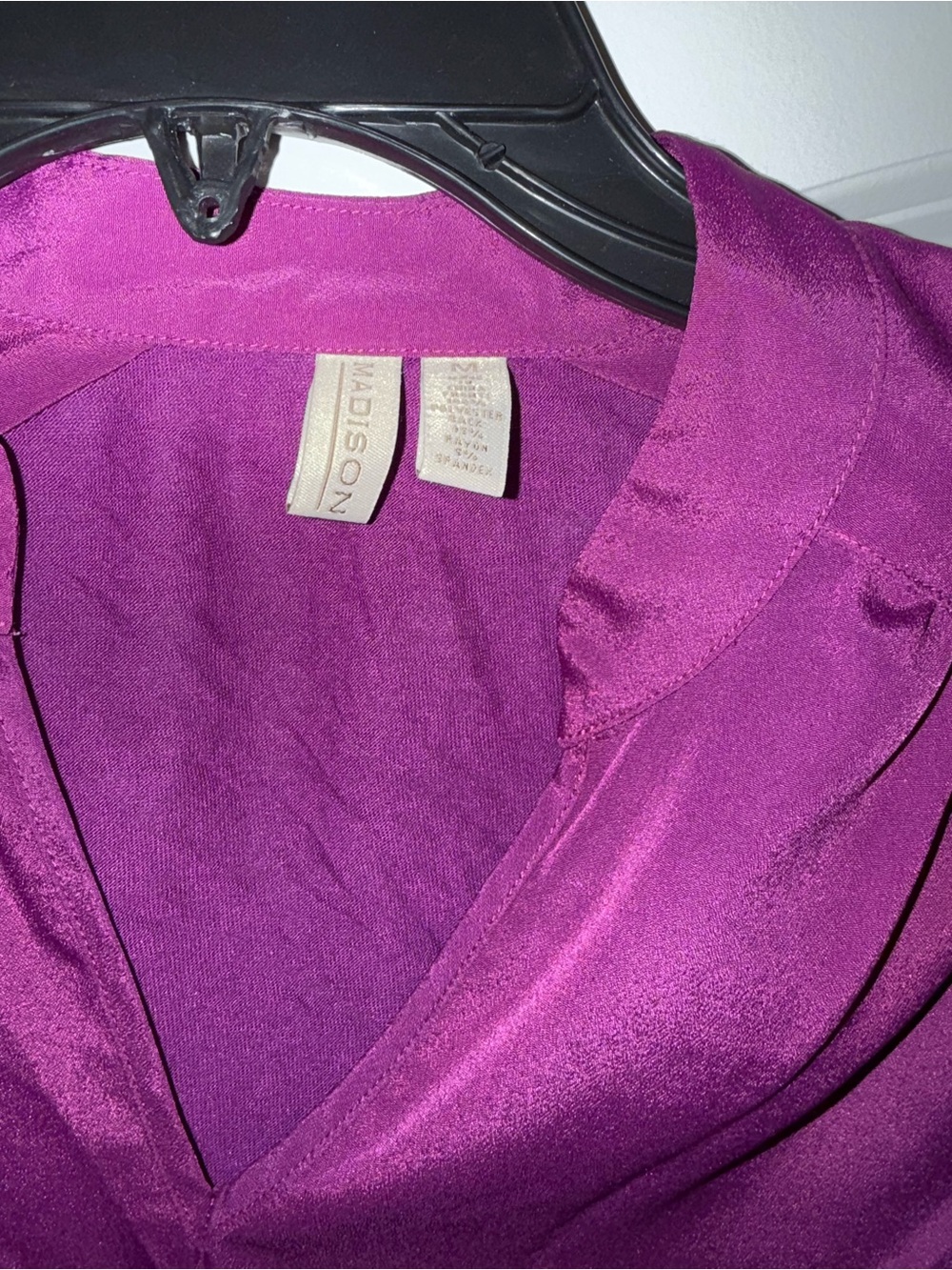 Madison Long-Sleeve V-Neck Tunic — Magenta - Picture 2 of 2